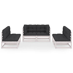 Avis Maison Chic Salon de jardin 6 pcs + coussins - Mobilier/Meubles de jardin - Table et chaises d'extérieur Bois de pin massif -MN57599