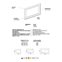 Kiamami Valentina MIROIR DE SALLE DE BAIN AVEC LED CM 120X70 SENSEUR TOUCH RÉVERSIBLE pas cher