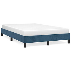 vidaXL Cadre de lit sans matelas bleu foncé 120x200 cm velours