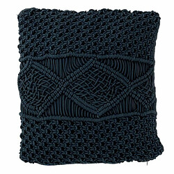 Paris Prix Coussin Carré Déco Macramé 45x45cm Bleu