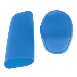 2pcs pommeau de levier de vitesse de coffre de voiture + couvercle de frein à main en silicone manchon bleu