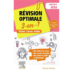 Révision optimale 3-en-1 : semestre 2 IFSI : fiches, cartes, audio