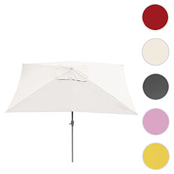 Mendler Parasol en aluminium N23, 2x3m, rectangulaire, inclinable, inoxydable ~ crème