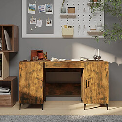 Maison Chic Bureau,Table de travail,bureau de travail pour chambre Chêne fumé 140x50x75 cm Bois d'ingénierie -GKD29753