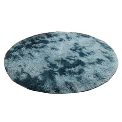 Tapis De Sol Rond Shaggy Tapis De Chambre à Coucher à Côté Du Tapis 100 Cm Bleu Profond