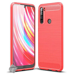 Htdmobiles Coque silicone gel carbone pour Xiaomi Redmi Note 8T + film ecran - ROUGE