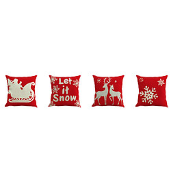 P95 4PCS 45 * 45cm Christmas Christmas Rouge Elk motif étreignant Taie d'oreiller de vacances à la maison Décoration Taie d'oreiller Sofa Coussin Coussin