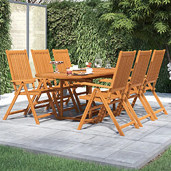 vidaXL Ensemble à manger de jardin 7 pcs Bois d'acacia massif