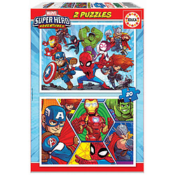 Educa Borras Puzzles 2 x 20 pièces : Marvel Super Heroes Adventures