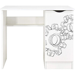 Leomark Bureau blanc avec étagère ROMA - Rouages