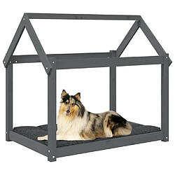 Avis vidaXL Lit pour chien Gris 101x70x90 cm Bois de pin solide