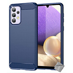 Htdmobiles Coque silicone gel carbone pour Samsung Galaxy A33 5G + film ecran - BLEU FONCE