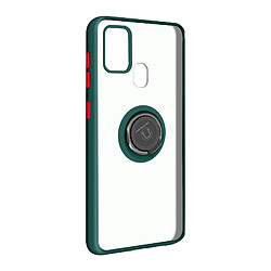 Avizar Coque Samsung Galaxy A21s Bi-matière Bague Métallique Fonction Support vert