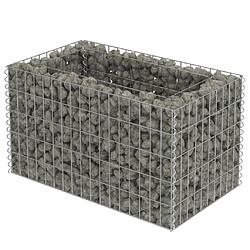 vidaXL Lit surélevé à gabion Acier galvanisé 90x50x50 cm