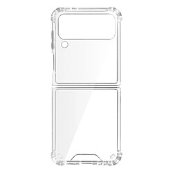 Avizar Coque pour Samsung Galaxy Z Flip 4 Silicone Souple Renforcés Fine Transparent