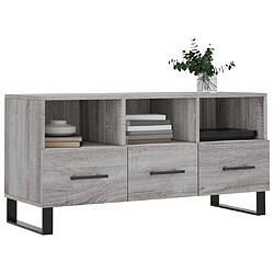 Avis Maison Chic Meuble TV scandinave gris - Banc TV pour salon Sonoma 102x36x50 cm bois d'ingénierie -MN24319