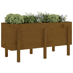 Avis Maison Chic Jardinière,Lit surélevé de jardin - Bac à fleurs - pot de fleur brun miel 121x50x57cm bois de pin massif -GKD40719