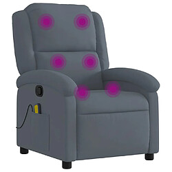 vidaXL Fauteuil de massage inclinable gris foncé velours