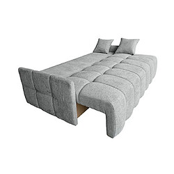 Mes Canapé 3 places convertible en tissu doux gris clair - RIZDA pas cher