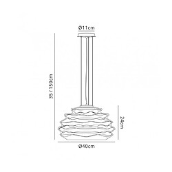 Luminaire Center Suspension Nubole blanc 1 ampoule 35cm