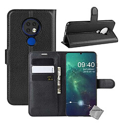 Htdmobiles Housse portefeuille avec coque intérieure en silicone pour Nokia 6.2 + film ecran - NOIR / NOIR