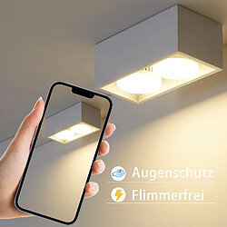 Avis NETTLIFE 2 Spots de plafond en saillie LED blanc chaud avec orientables GX53 modernes carrés pour cuisine salon chambre couloir