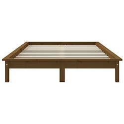 Acheter vidaXL Cadre de lit sans matelas marron miel 200x200 cm bois massif