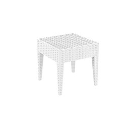 Decoshop26 Table basse de jardin carré étanche en plastique blanc 45x45x45 cm MDJ10028 