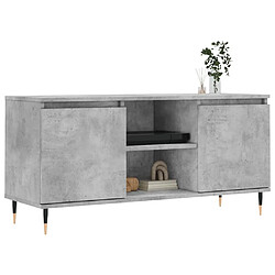 Avis Maison Chic Meuble TV scandinave - Banc TV pour salon gris béton 104x35x50 cm bois d'ingénierie -MN90112