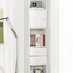 Acheter SoBuy STR10-W Bibliothèque Étagère sur Pied Étagère de Rangement Meuble Colonne Classeur Armoire Haute