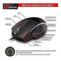 Avis Universal Boutons programmables de souris de jeu souris ergonomiques