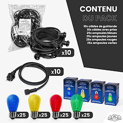 Acheter SkyLantern Guirlande Guinguette 100M Filament Multicolore LED 100 Bulbes