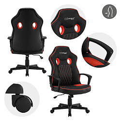 Avis ML DESIGN MODERN LIVING Chaise de gamer avec fonction bascule assise large noir/rouge en similicuir ML-Design