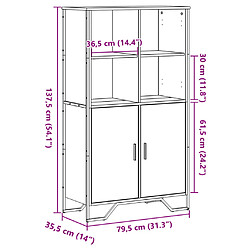 vidaXL Buffet haut chêne sonoma 79,5x35,5x137,5 cm bois d'ingénierie pas cher