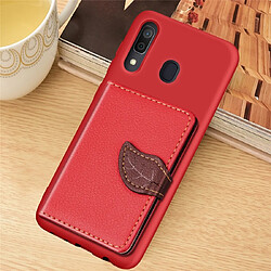 Wewoo Coque Renforcée Litchi Pattern Card Bag Support de portefeuille + TPU Phone Case avec fente pour carte de Fonction Galaxy A30 Rouge