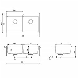 vidaXL Évier de cuisine Granit Double lavabo Beige pas cher