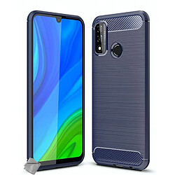 Htdmobiles Coque silicone gel carbone pour Huawei P Smart (2020) + film ecran - BLEU FONCE