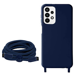 Avizar Coque Cordon pour Galaxy A23 5G et M23 5G Lanière Tour du Cou 80cm bleu