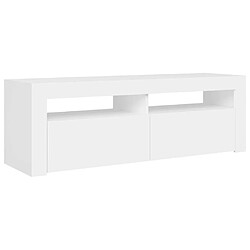 Avis Maison Chic Meubles TV avec lumières LED - Banc TV pour salon blanc 120x35x40 cm -MN71702