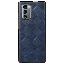 Coque en TPU + PU texture la grille bleu pour votre LG Wing 5G