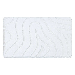 RUGSX Tapis de salle de bain SUPREME WAVES, vagues, antidérapant, doux - blanc 50x80 cm