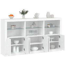 Maison Chic Commode Buffet - Meuble de rangement avec lumières LED blanc 181,5x37x100 cm -GKD20103