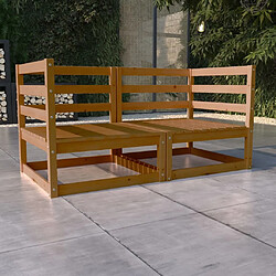 Maison Chic Canapé à 2 places de jardin | Canapé d'extérieur | Fauteuil,Banquette Jardin Marron miel Bois de pin solide -MN33438