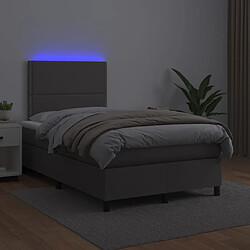 Avis vidaXL Sommier à lattes de lit avec matelas et LED Gris 120x200 cm