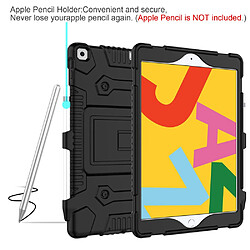 Coque en TPU + silicone antidérapants, hybride, antichocs, robustes noir pour votre Apple iPad 10.2 (2020)/(2019)