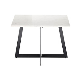 Avis Pegane Table basse coloris blanc/ pieds en métal laqué - Longueur 65 x Hauteur 44 x Profondeur 55 cm