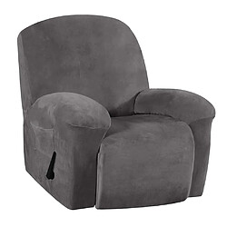 Acheter Housse De Canapé Inclinable En Velours élastique Housse De Fauteuil Antidérapante Gris