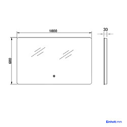 EMKE Miroir de Salle de Bain avec Éclairage 60 x 100cm LED Miroir Lumière Rétro-éclairage 3 Températures de Couleur et Luminosité Réglable + Interrupteur tactile pas cher