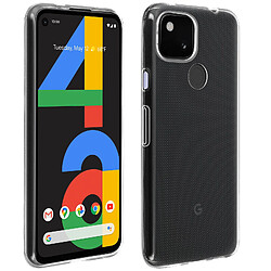 Avizar Coque Google Pixel 4A Souple et Film Verre Trempé Dureté 9H transparent