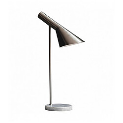 Endon Lampe de table Carlo en Acier , Plaque de nickel brillant et marbre gris